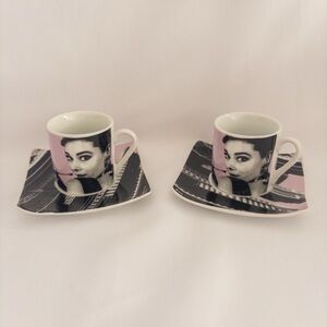 Manhattan Café Espresso Cup & Saucer Set Pink City Audrey Style